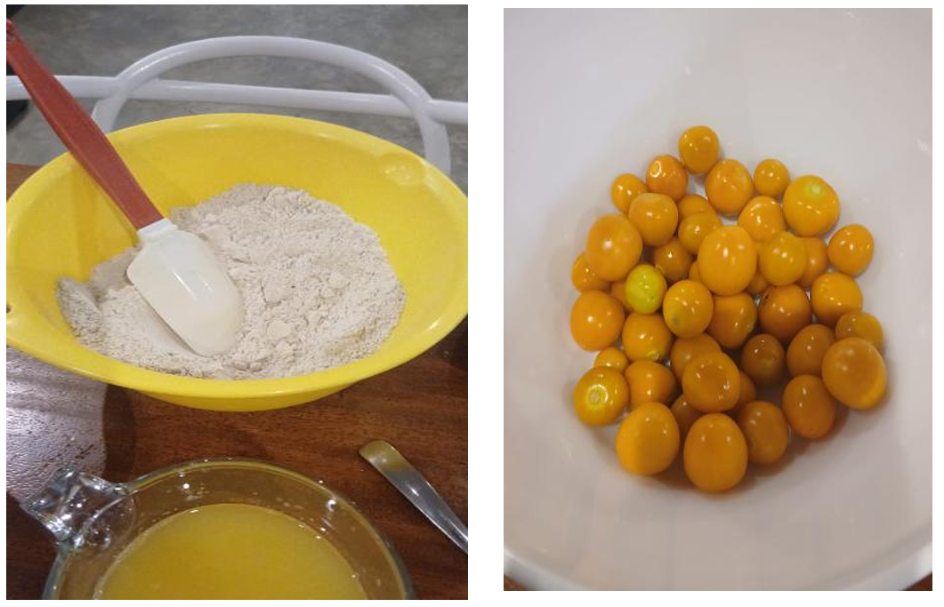 Ingredientes y mezcla para las galletas